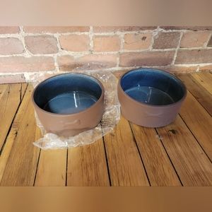 Lot of 2 Levi’s x Target Glaze Stoneware Dog Water Food Bowl Dish Puppy